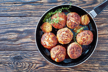 fried meat cutlets, patties of chopped meat