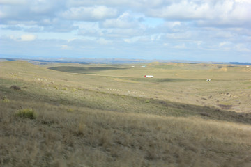 Obraz premium blue sky and clouds over prarie