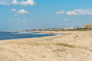Beach and coastal dunes located between the tourist resort of Esphino and the village of Granja in the north of Portugal.	