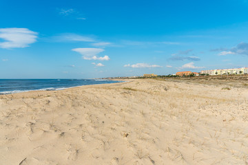 Beach and coastal dunes located between the tourist resort of Esphino and the village of Granja in the north of Portugal.