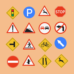 set of street signs. easy to modify Vector illustration 