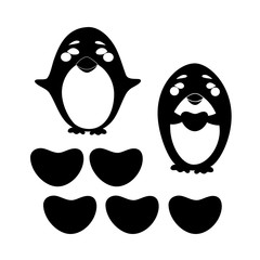 penguin funny couple vector