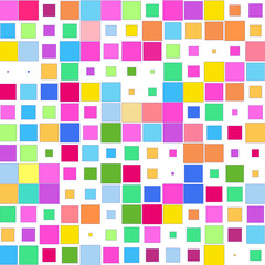  The bright colorful squares on a white background. 