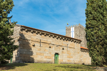 Fototapeta na wymiar The Igreja de São Miguel do Castelo in english, church of the archangel Michael is a medieval church on the Monte Latito nearby the Castle of Guimarães