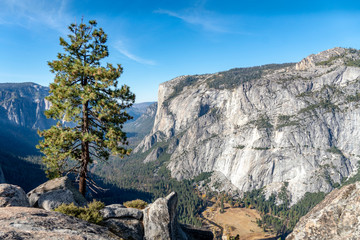 Scenic landscape of Yosemite Granite Cliff