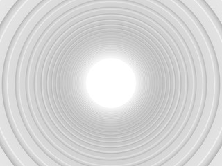 Abstract of white circle space ,Perspective of future architecture building.Futuristic idea design, 3D rendering.