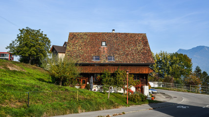 Fototapeta na wymiar Rural house in Luzern, Switzerland