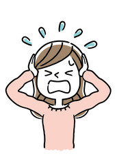 若い女性：パニック
