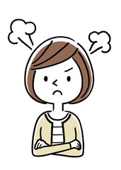 若い女性：怒る、怒り
