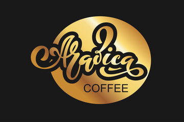 Coffee shop logo. Vector illustration of handwritten lettering. elements for coffee shop, market, cafe design, restaurant menu and shop.