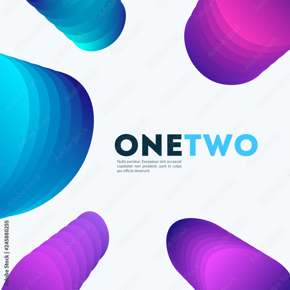 Aufkleber abstract design of vector elements for graphic template. modern background. colourful smooth lines f