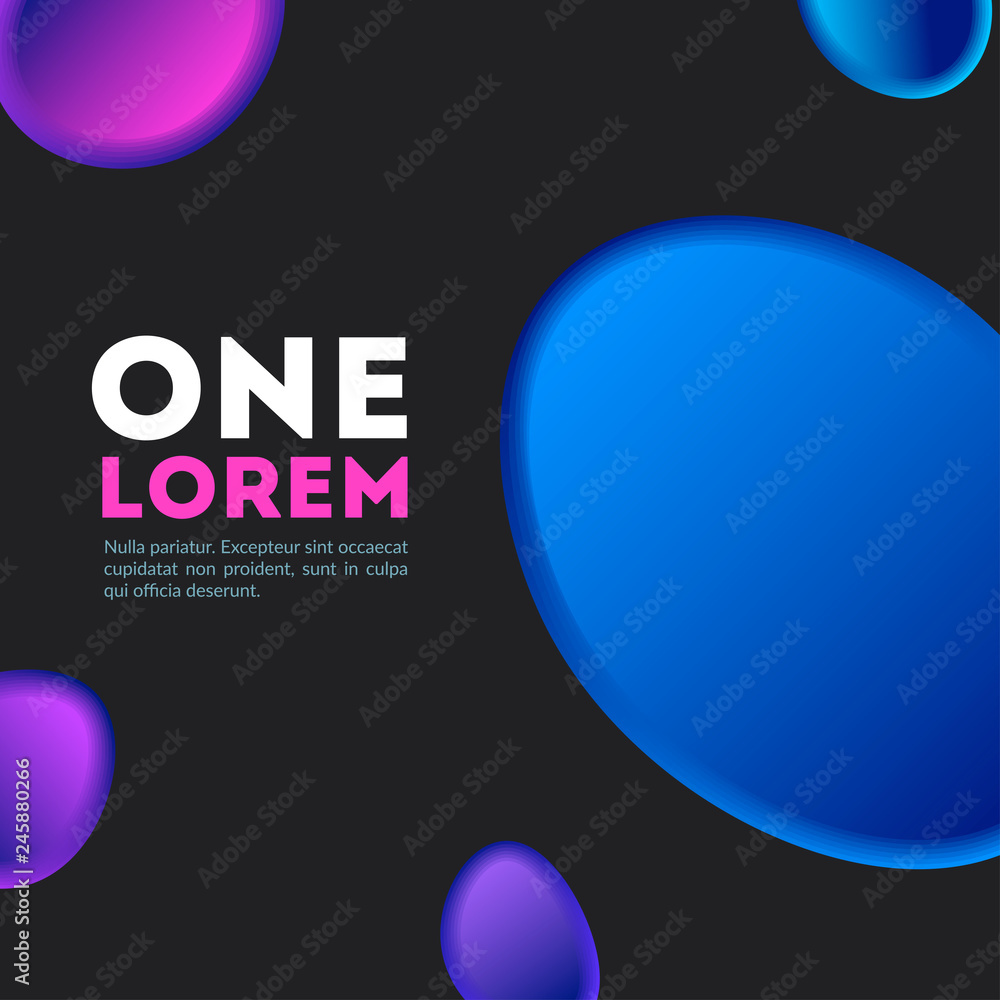 Aufkleber abstract design of vector elements for graphic template. modern black background. colourful smooth l