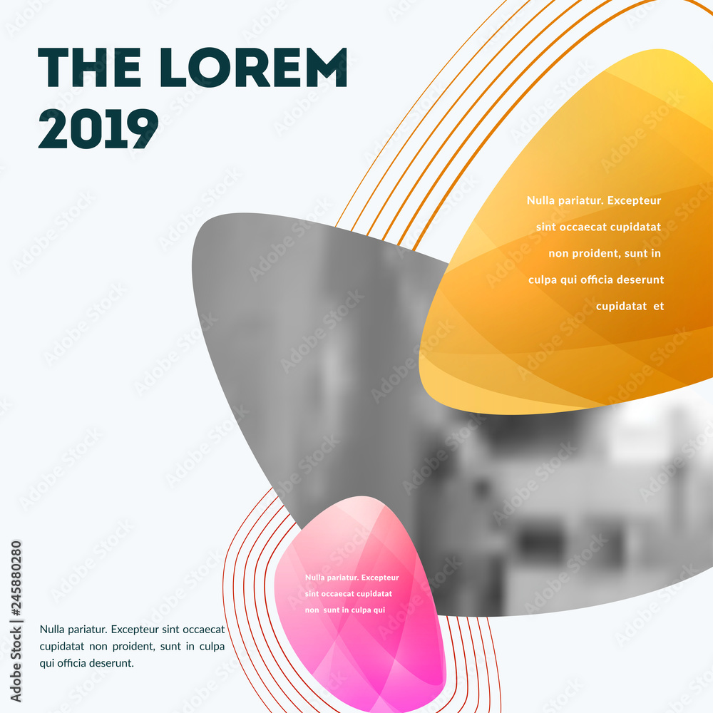 Poster abstract design of vector elements for graphic template. modern background. colourful smooth lines f