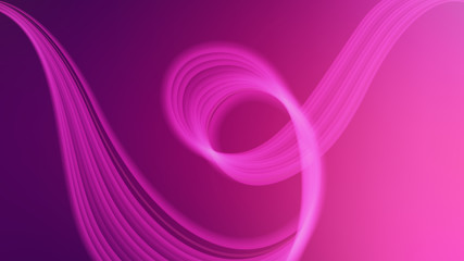 Horizontal abstract color background with wavy blurred shapes. Wallpaper template is vibrant pink to purple gradient. Vector illustration.