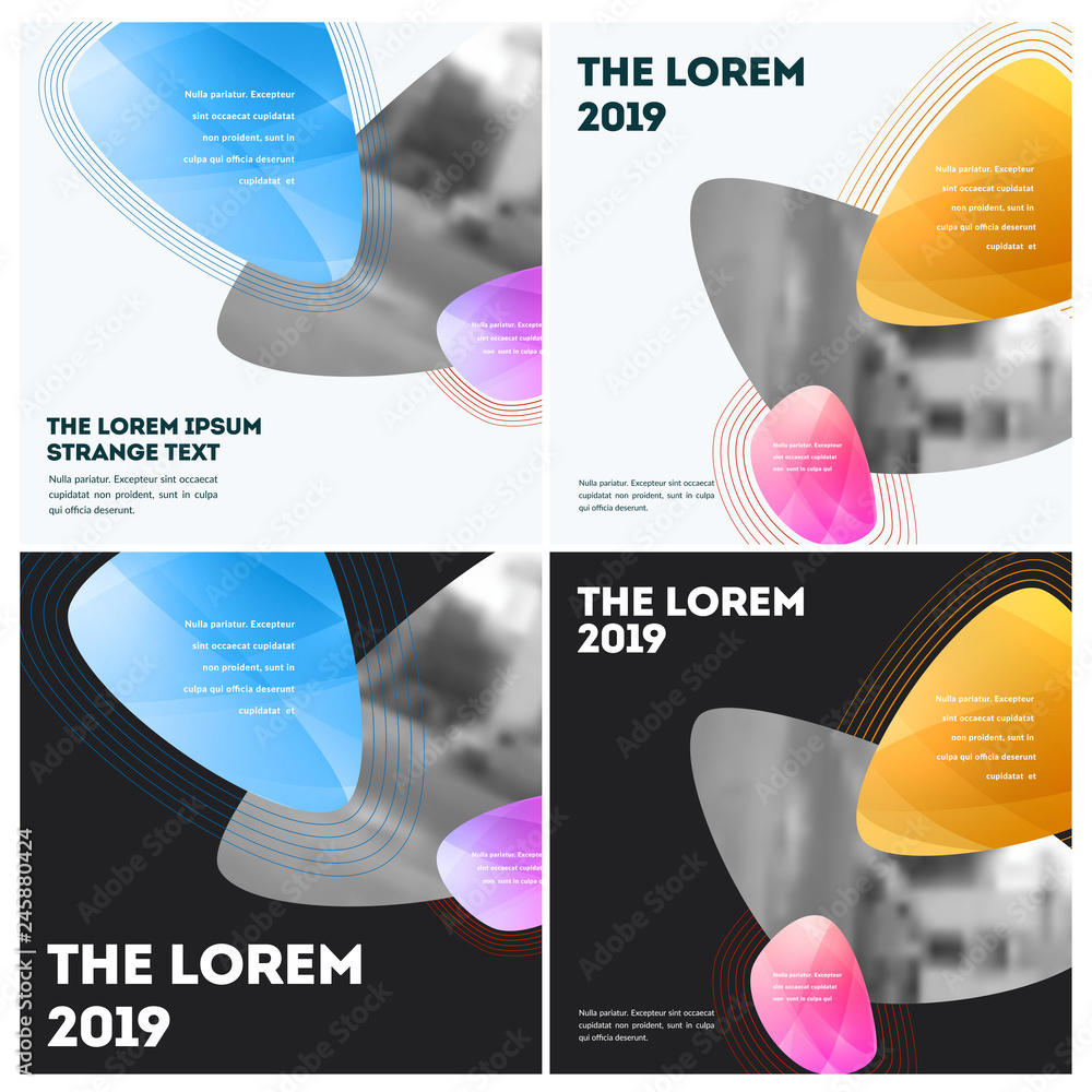 Poster abstract design of vector elements for graphic template. modern background. colourful smooth lines f