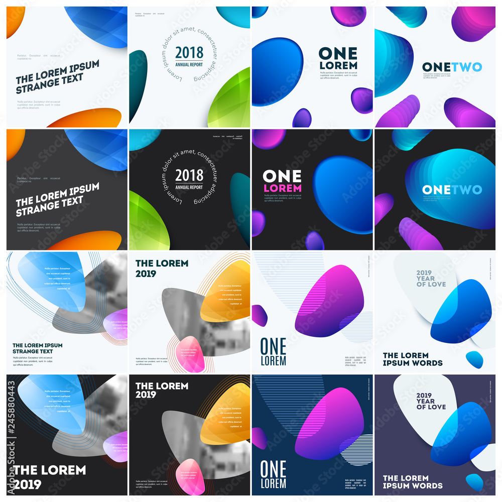 Poster abstract design of vector elements for graphic template. modern background. colourful smooth lines f