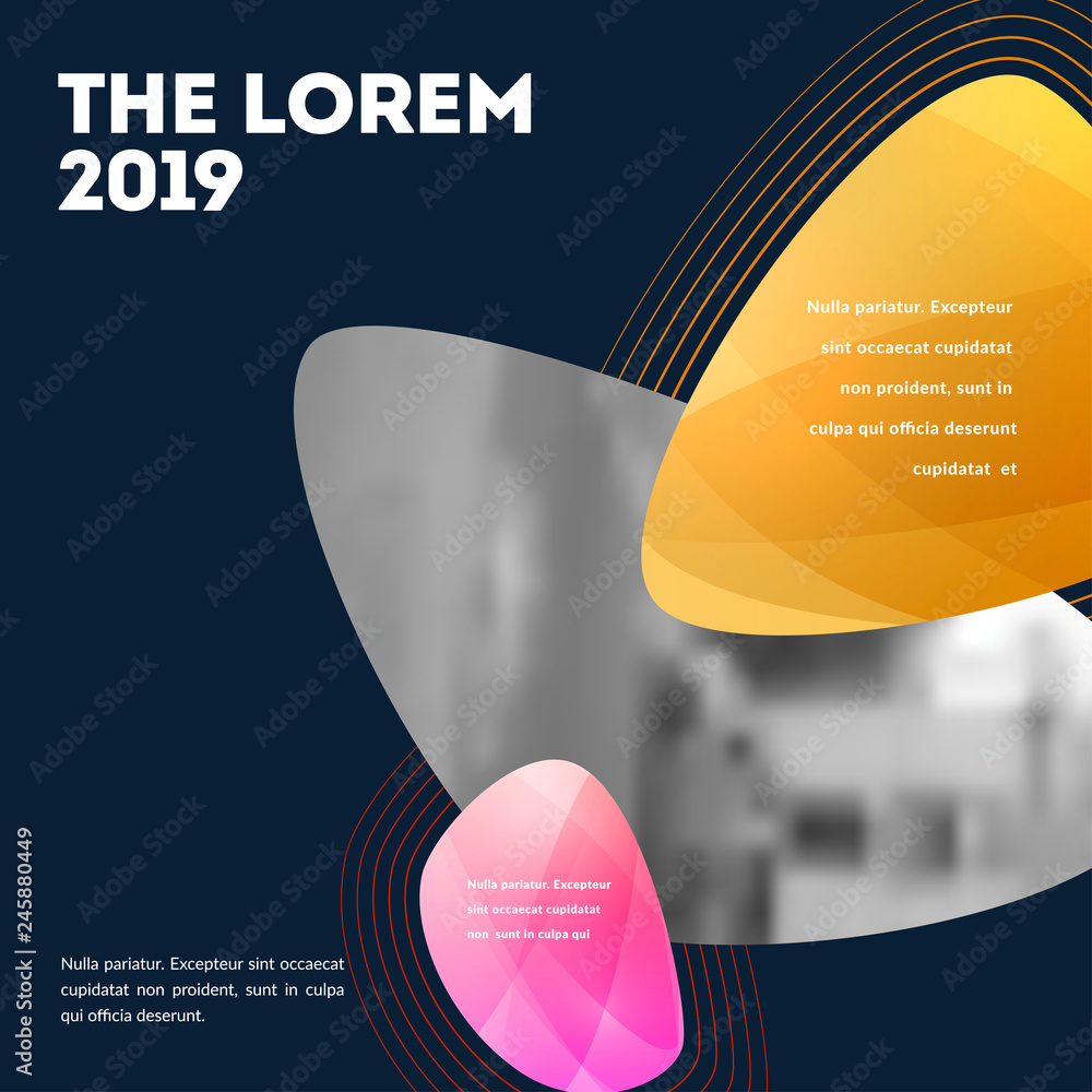 Poster abstract design of vector elements for graphic template. modern black background. colourful smooth l