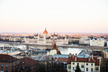 Fototapeta na wymiar Hungarian Parliament on river Danube