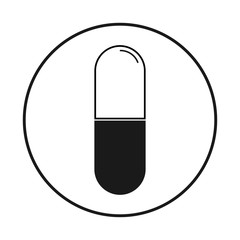 Medical capsule icon. Vector. - Vector