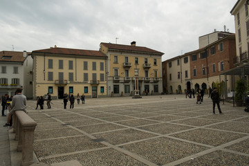 Square near Cathedral in Monza, Italy