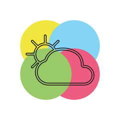 Cloud and sun - weather forecast icon, seasons