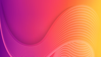 Horizontal vertical abstract color background with wavy blurred shapes. Wallpaper template is vibrant orange to purple gradient. Vector illustration.