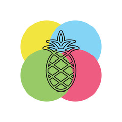 vector pineapple icon, tropical fruit, healthy
