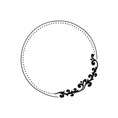 Fototapeta premium Vector round frame with abstract ornament.