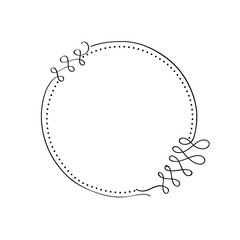 Vector round frame with abstract ornament.