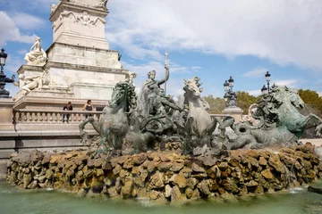 Acrylic prints Fountain Esplanade des Quinconces, fontain of the Monument aux Girondins in Bordeaux. France