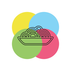 pasta plate icon - vector spaghetti