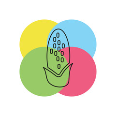 vector corn icon, healthy food illustration