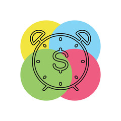 time dollar icon, time for money concept