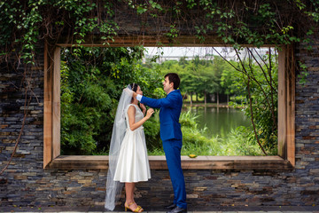Loving couple in the park
