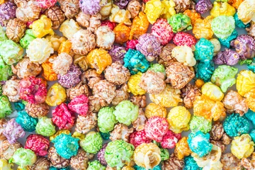 Foto auf Leinwand Colorful candy popcorn background © Iuliia