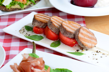 Tasty meat meal on plate