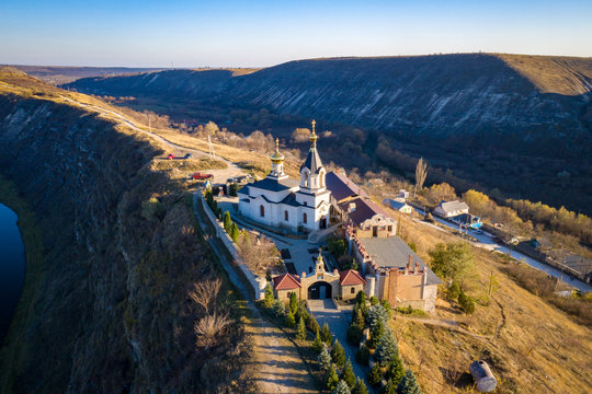 Orheiul Vechi (Old Orhei) Orthodox Church in Moldova Republic situated on top of a hill