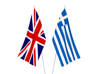 Obraz na płótnie Canvas Great Britain and Greece flags
