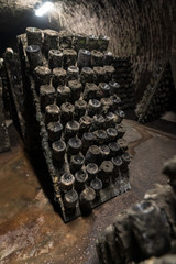 Dusty old wine cellar interior