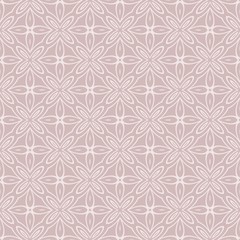 Seamless floral ornament geometric style. Vector illustration. Beige color