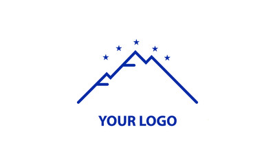 illustration of a mountain image logo with 3 peaks with monoline style