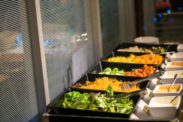 Colorful fresh salad bar healthy food