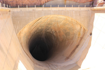 huge dam overflow pipe