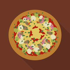 pizza. color vector illustration flat with shadows