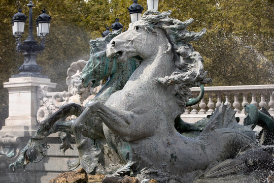  Esplanade des Quinconces, fontain of the Monument aux Girondins in Bordeaux. France