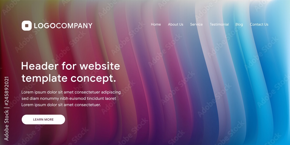 Aufkleber wavy and minimal geometric of website or landing page background template. dynamic and trendy gradie