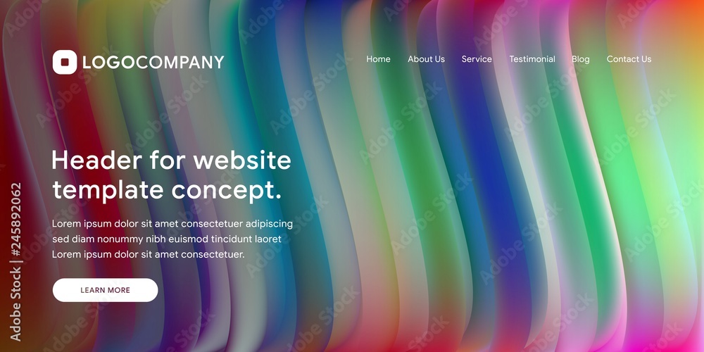 Aufkleber wavy and minimal geometric of website or landing page background template. dynamic and trendy gradie