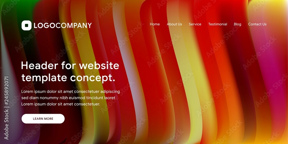 Aufkleber wavy and minimal geometric of website or landing page background template. dynamic and trendy gradie