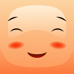 Kawaii cute face. Funny smiling muzzle.