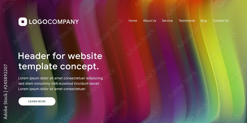 Aufkleber wavy and minimal geometric of website or landing page background template. dynamic and trendy gradie